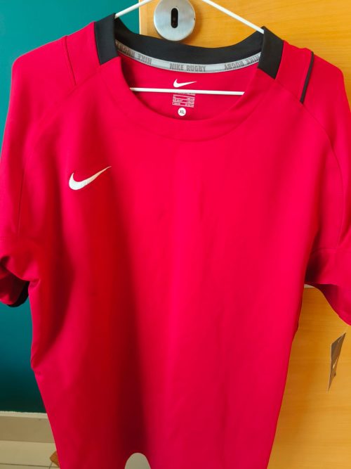 Red plain nike rugby shirt